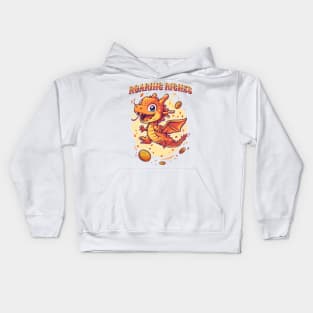 Chinese New Year Roaring Riches: Playful Dragon and Lucky Gold Coin Kids Hoodie